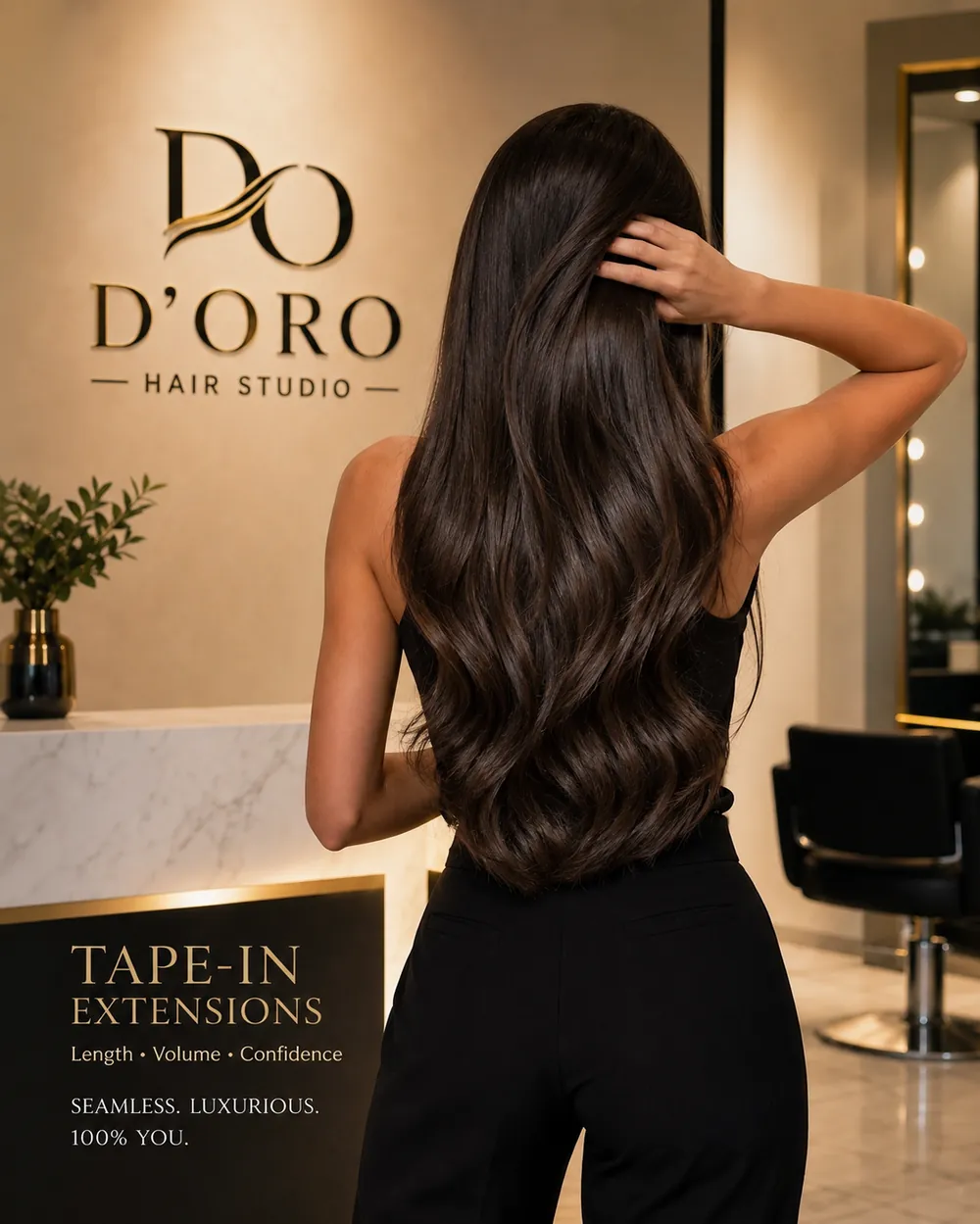 Cabelo comprido com extensões